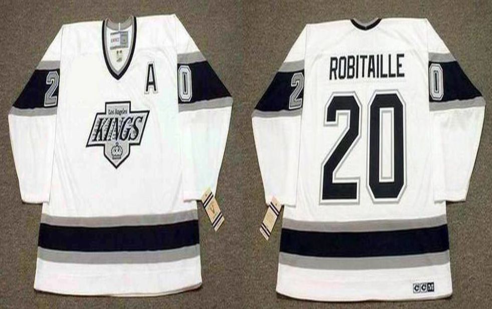 2019 Men Los Angeles Kings #20 Robitaille White CCM NHL jerseys